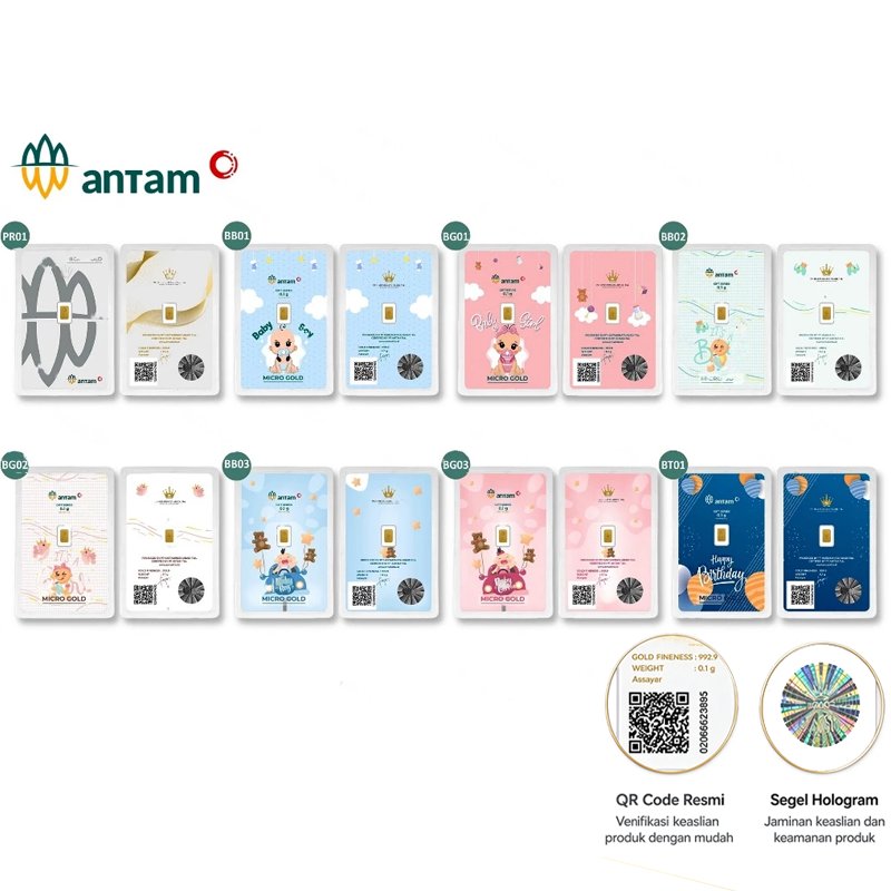 LM Logam Mulia Emas Micro Gold Antam x Hartadinata Abadi Gift Series 0,1 / 0.1 gr gram Idul Fitri Le