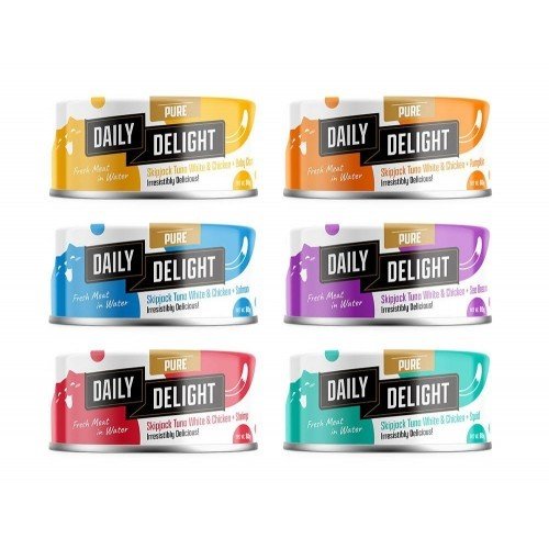 Daily delight 80gr cat food pure and mousse makanan kucing premium