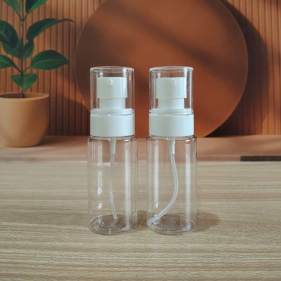 Botol pump 60ml rf / botol rf 60ml neck 24 - treatmentpump neck 24 big fullcap / botol pump plastik 