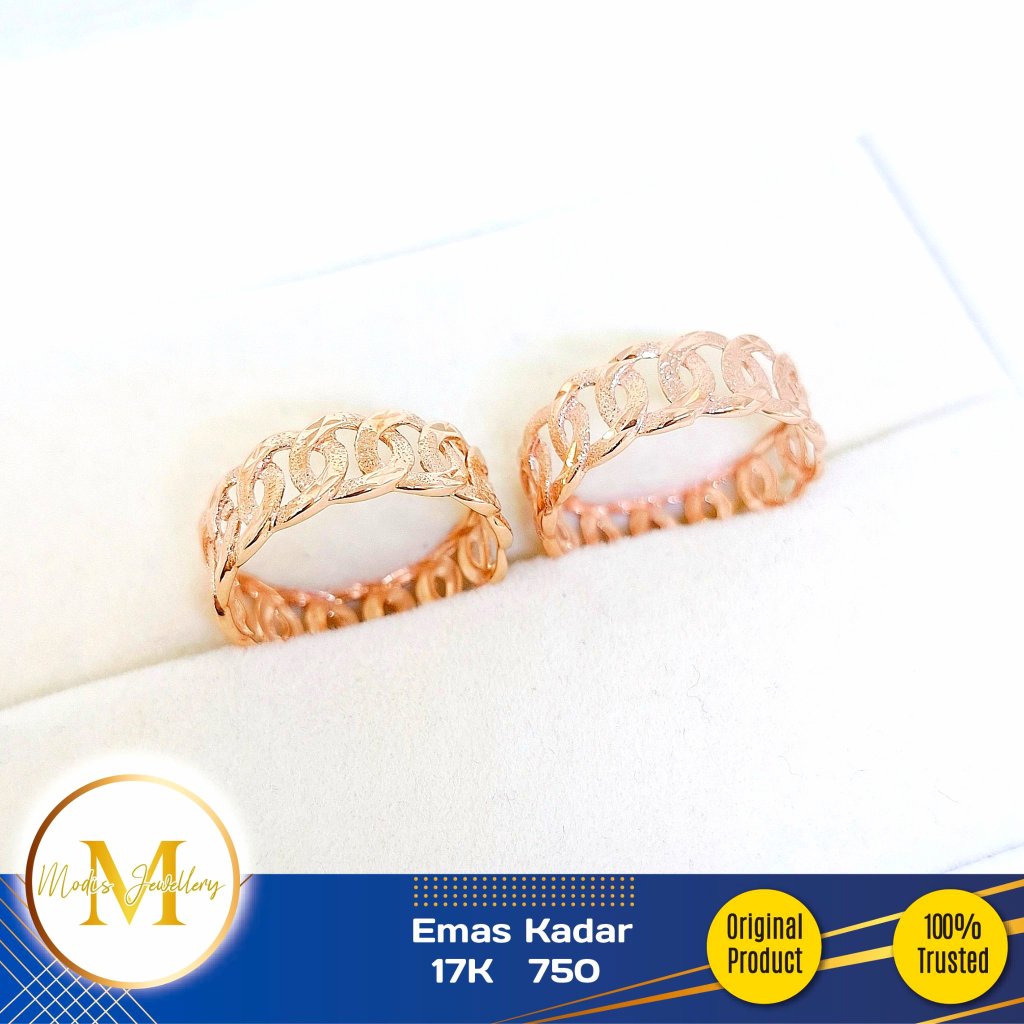 MODIS JEWELLERY - Cincin Sisik Naga Rosegold - Emas 17K 750