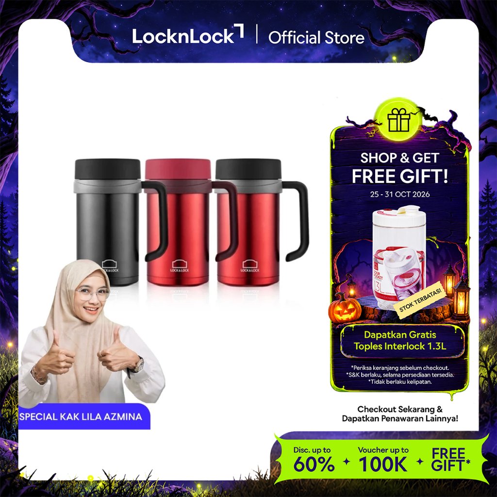[Kak Lila] LocknLock Tumbler New Basic Table Mug Panas & Dingin 500ml