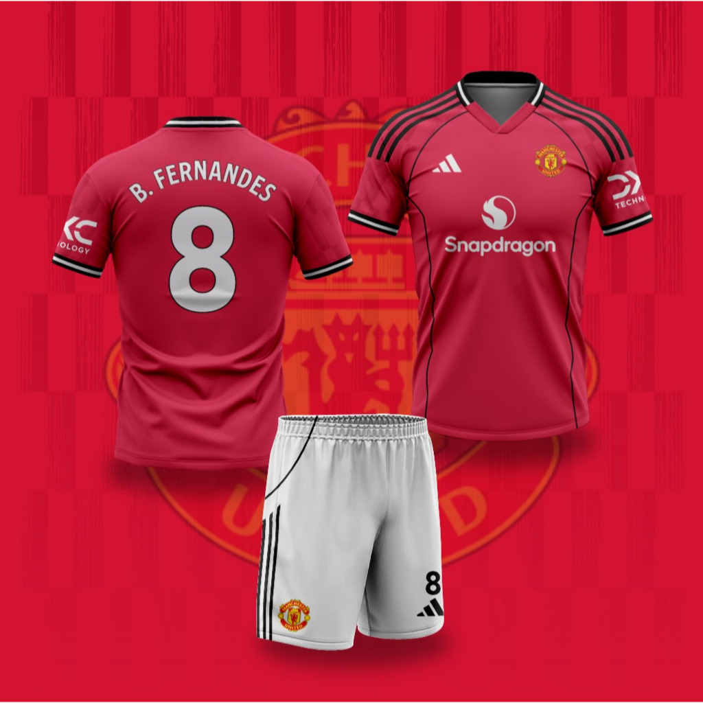 JERSEY BOLA ANAK MANCHESTER UNITED B.FERNANDES (BISA REQUEST NAMA DAN NOMOR)