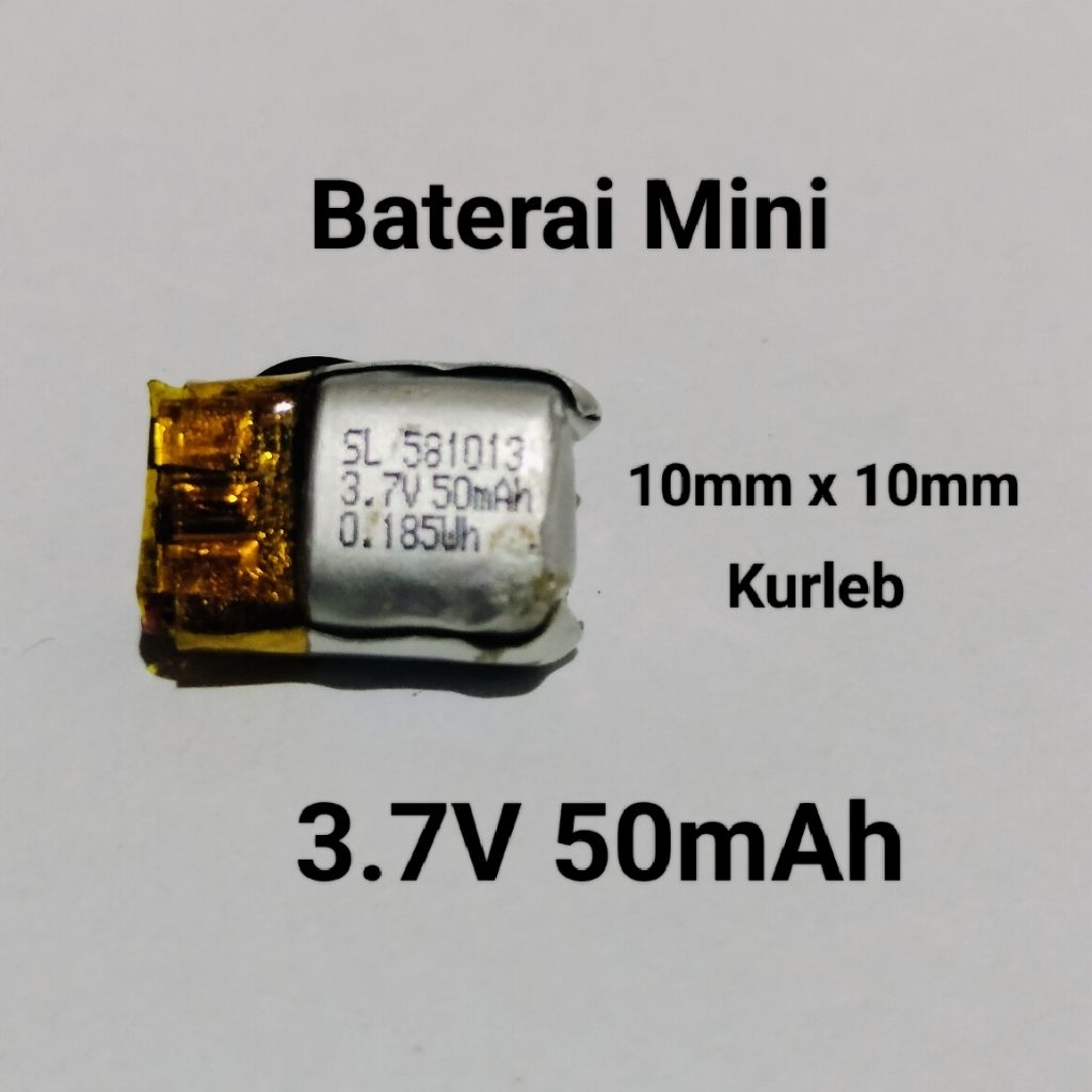 Baterai Mini Polimer TWS Headset 10mm x 10mm x 5mm 50mAh