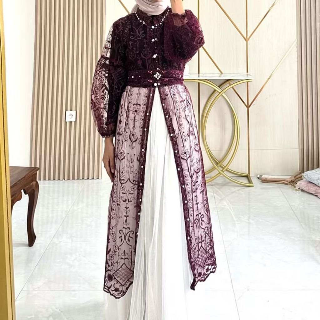 Outer Azzura Brukat Cardigan Muslim Mewah