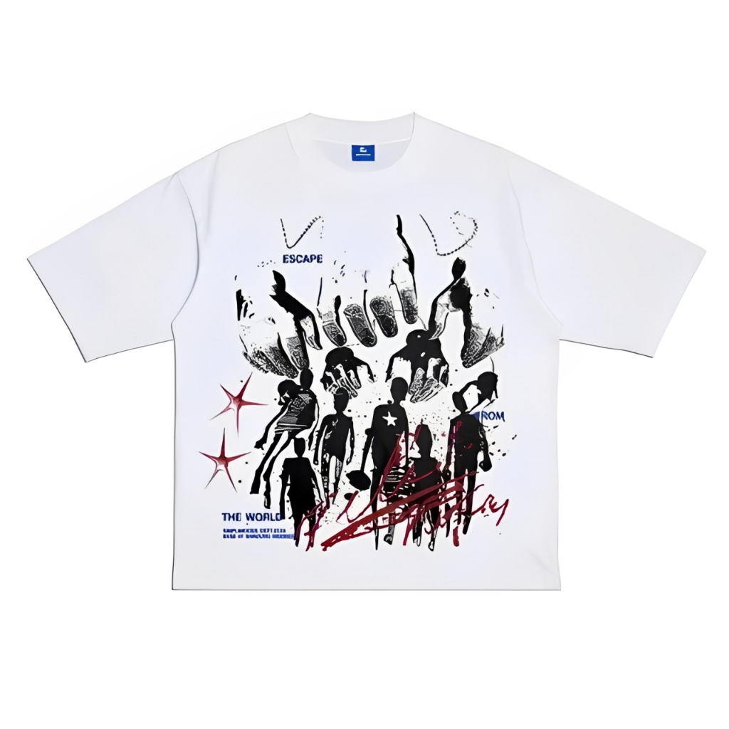 Kaos boxy Oversize VOGUE CIRCLE distro pria dan wanita,cotton combed,KAOS VINTAGES,kaos AESTETHIC ka