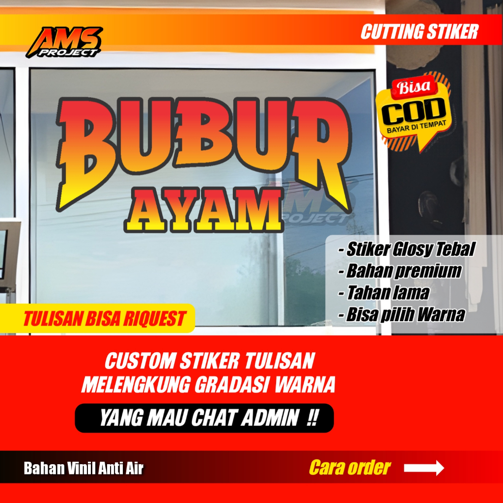 

Stiker Gerobak Jualan / Stiker Kaca /Gradasi warna/ Stiker Etalase / Stiker Usaha / Custom Sticker / Sticker Custom