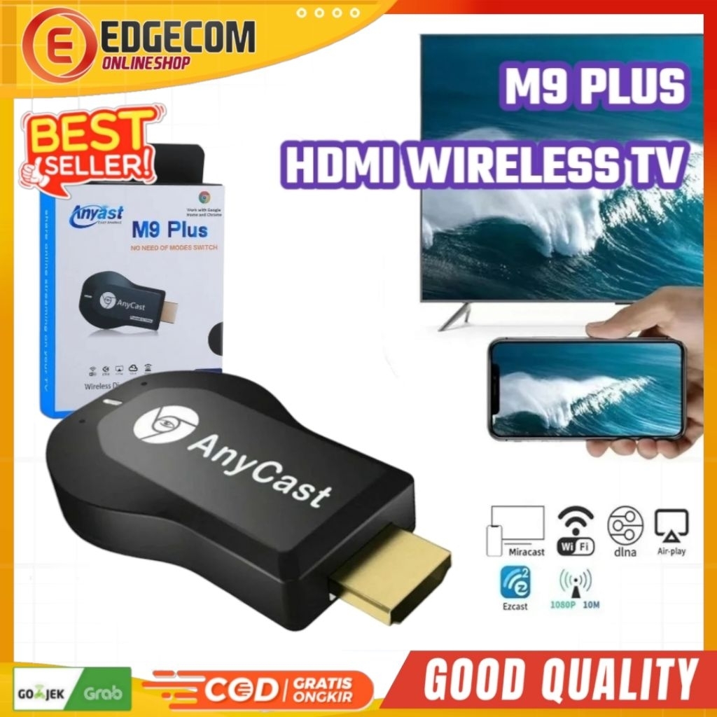 Anycasy M9 Plus  Wireless HDMI Display Dongle Mirroring Smartphone to TV 1080p