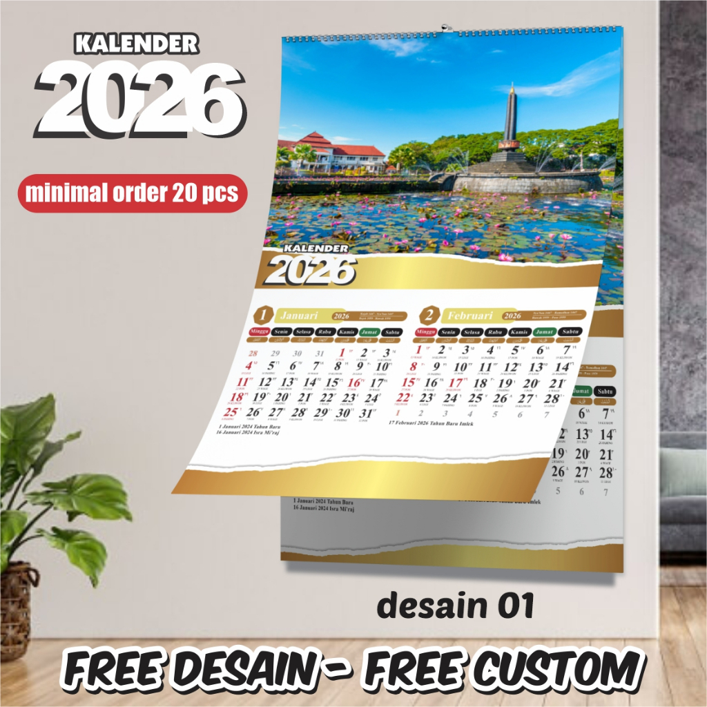 

KALENDER DINDING ISI 6 LBR UK 32X48 CM [MINIM 20 PCS]