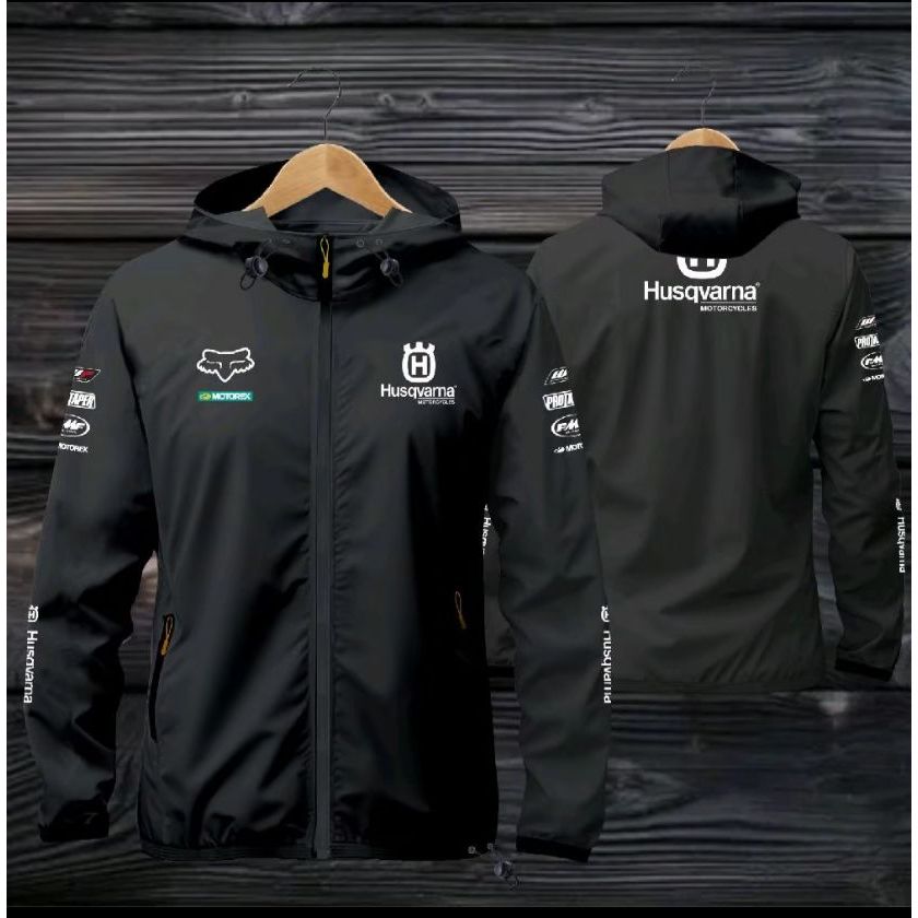 Jacket Parasut Husqvarna Waterproof Cowok Nyaman Sport DIstro Jacket WF