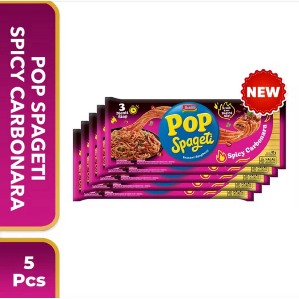 

Pop Spageti Spicy Carbonara 5 pcs – Spageti Instan Pedas Creamy Siap Saji