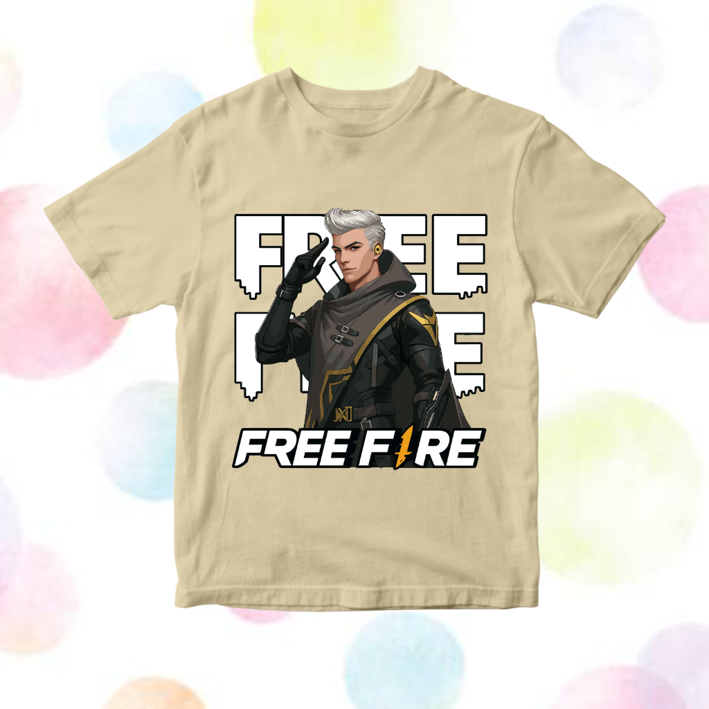 Baju Kaos Atasan Distro Anak Laki-laki Tema Free Fire Karakter Alok Umur 1 - 10 Tahun