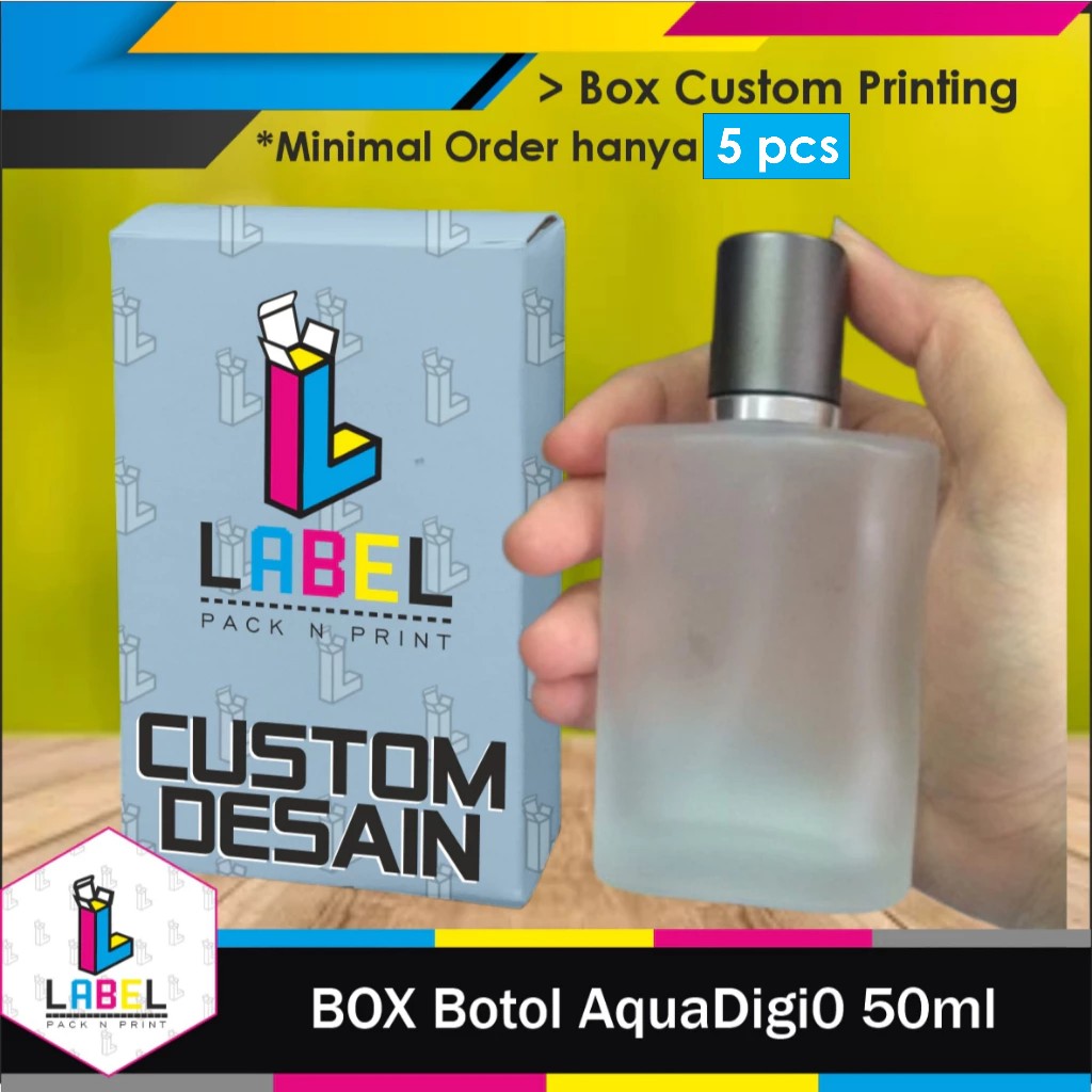 

Box Packaging / Dus Parfum AquaDigi0 50ml Custom desain 5,4x2,6x10,4 cm - full print