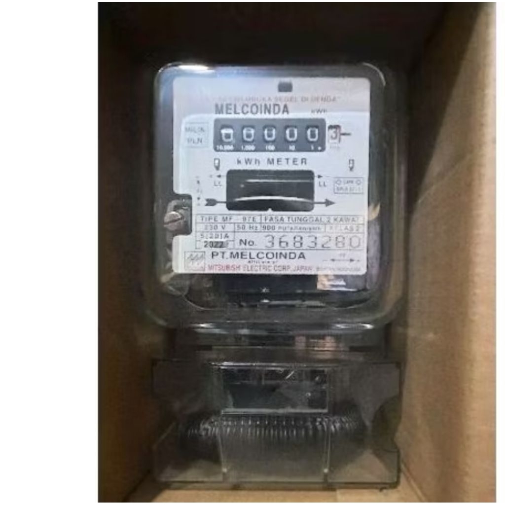 Paket KWH Meter Melcoinda + Dudukan MCB Original 5A-20A/ 220V – Meteran Listrik Token PLN