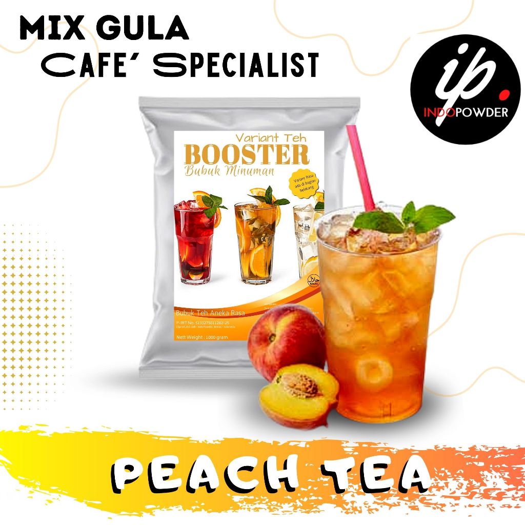 

Indopowder - Bubuk Minuman PEACH TEA / TEH RASA PEACH 1Kg Untuk Cafe, Waralaba, dan Usaha Minuman
