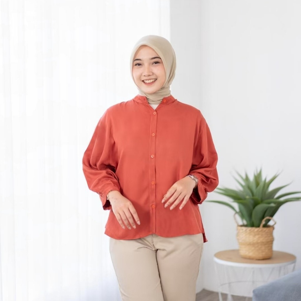 Kemeja Rayon Twill Premium Wanita Blouse Rayon Twill