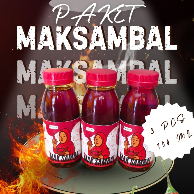 

Hemat 3 Botol Sambal Mak sambal Chili Oil 100ml Minyak Cabai Pedas Gurih Serbaguna