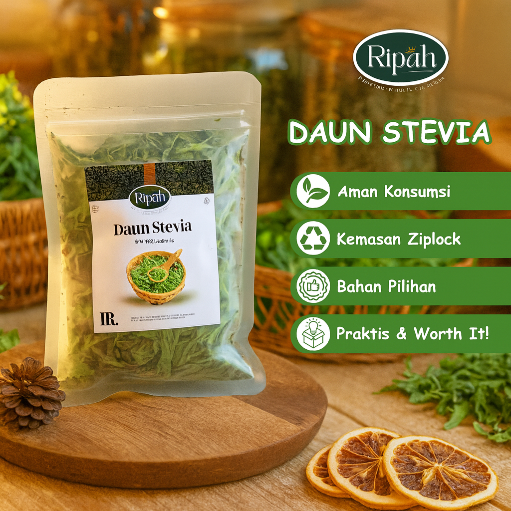 

20gr Daun Stevia Kering Murni / Ripah Rempah Premium