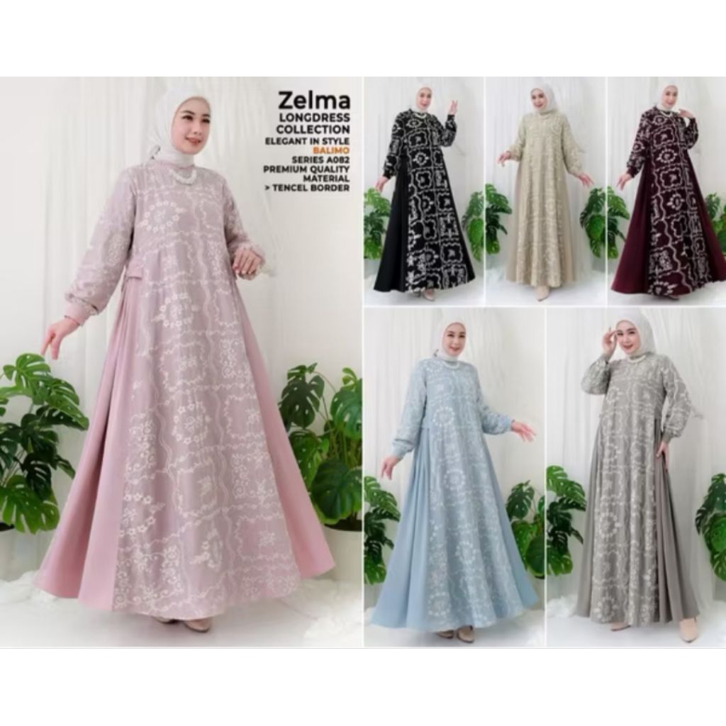 Zelma Dress Ori by Balimo /Nadeza Dress Ori by Balimo/ Premium Quality/ Tencel Bordir/Poly Dalia All