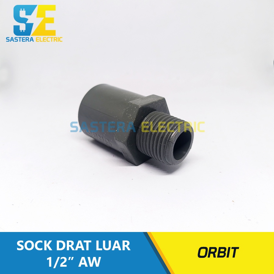Sock Drat Luar 1/2" inch PVC Orbit / SDL 1/2" inch AW / Valve Socket 1/2" PVC / Sok Drat Luar 0,5