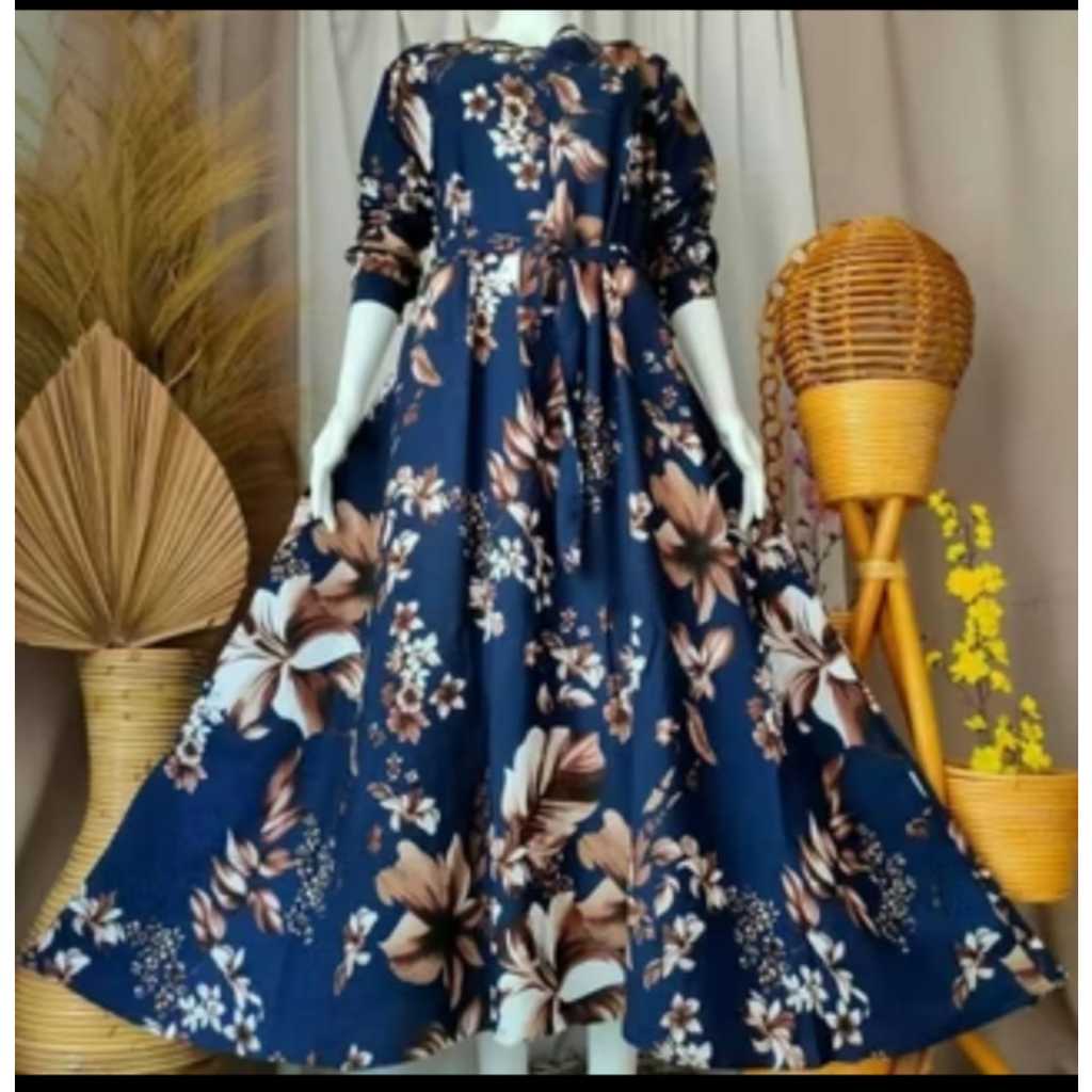 GAMIS BUNGA SEPATU//GAMIS KEKINIAN//GAMIS MOTIF//BUNGA TERLARIS