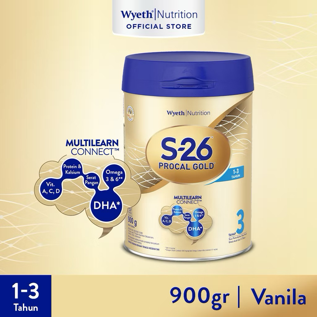 

S-26 Procal GOLD Tahap 3 Vanila Susu Pertumbuhan Anak Usia 1-3 Tahun, Kaleng 900 gr