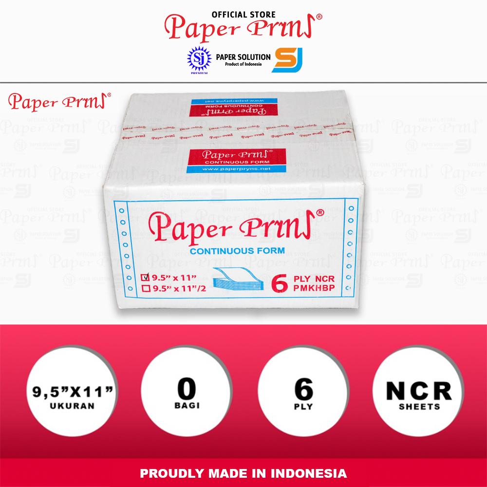 

Paperpryns Kertas Continuous Form 6PLY NCR 9,5" x 11