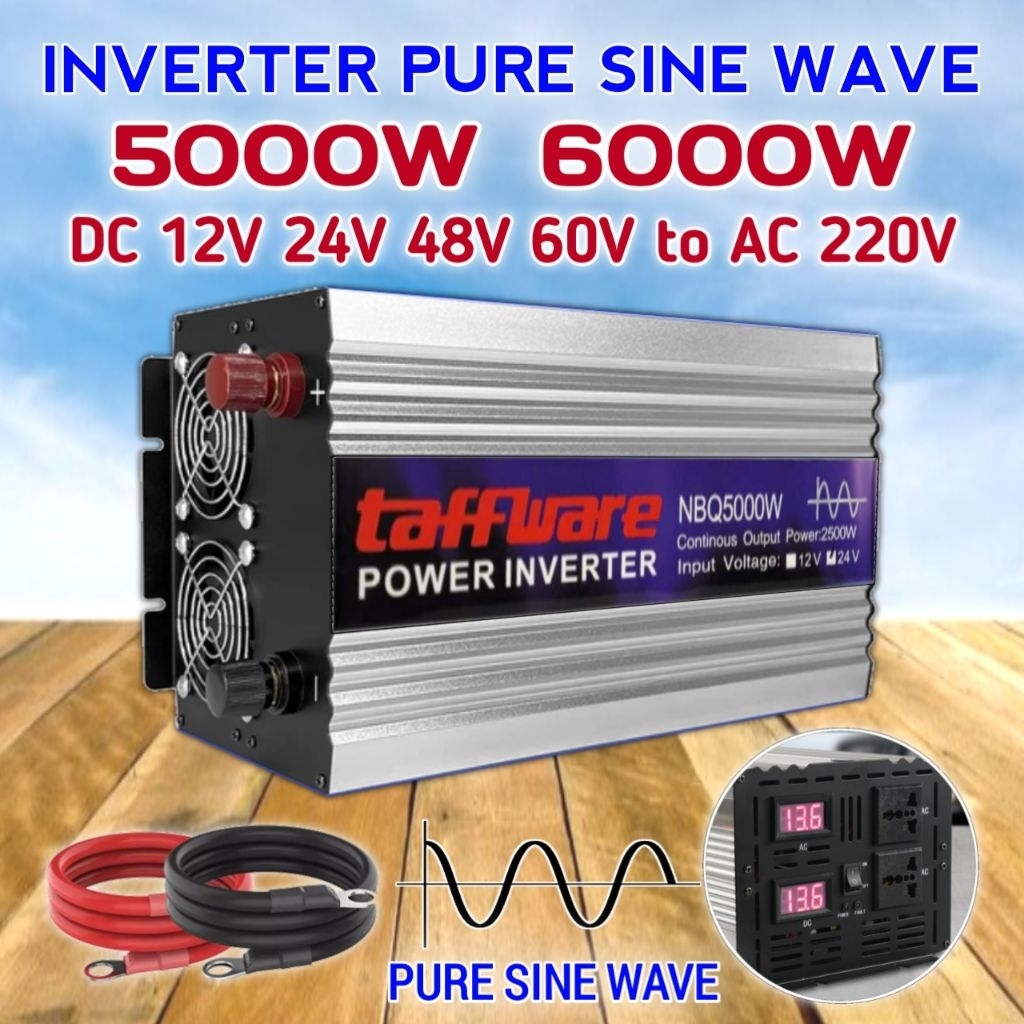 Inverter DC ke AC 5000 Watt Pure Sine Wave DC 12V 24V 48V 60V to AC 220V Power Inverter