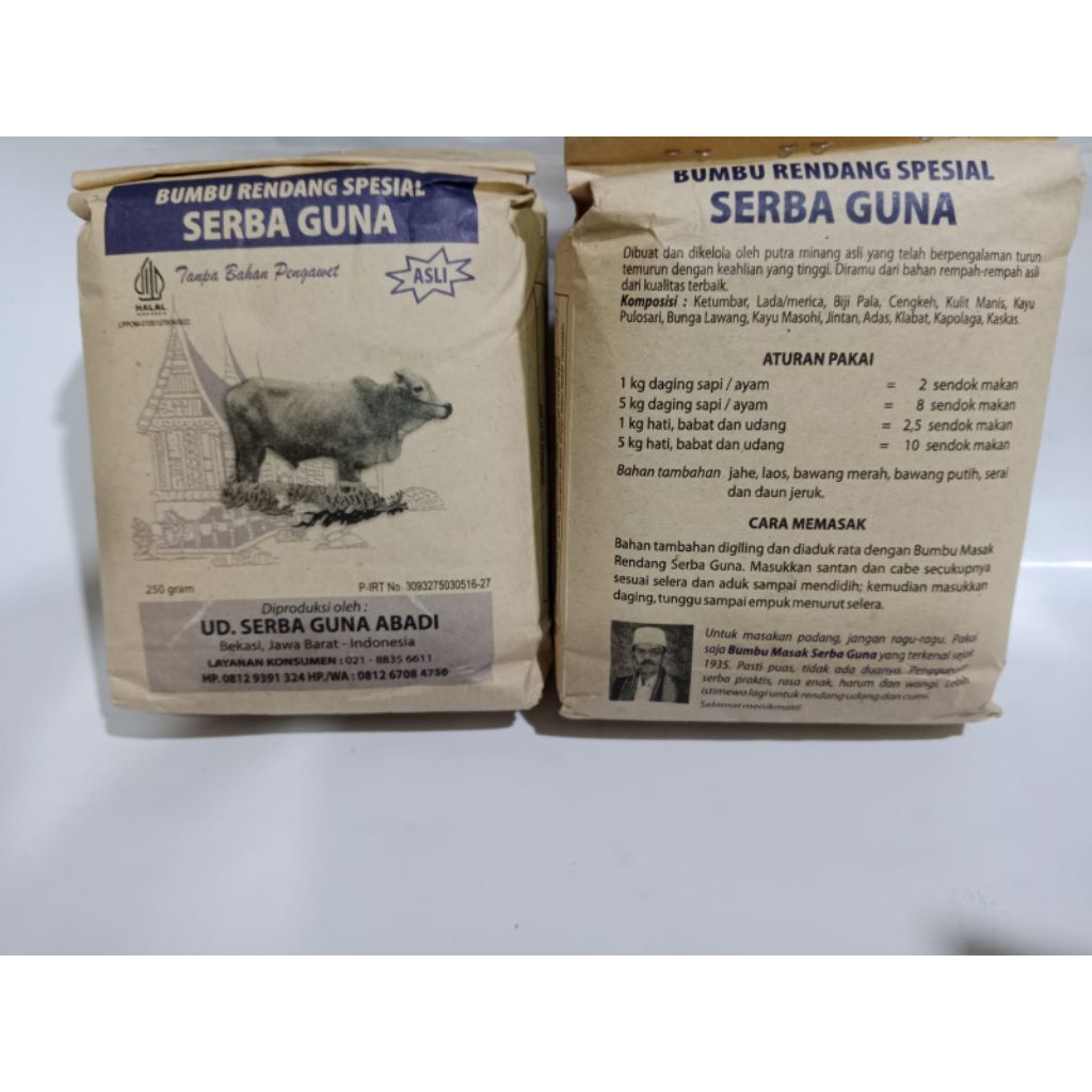 

Bumbu Minang Asli Serba Guna 250 Gram ( Rendang )