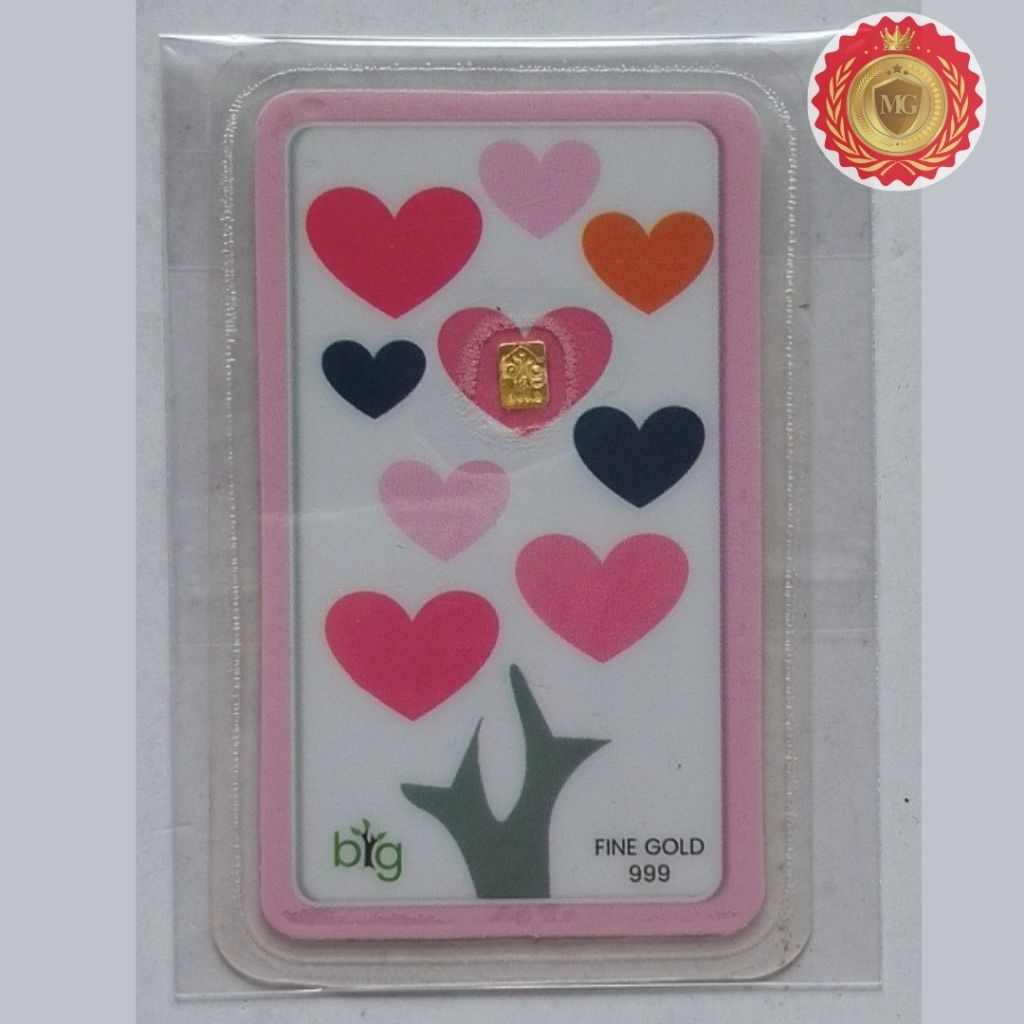 emas kecil big gold love custom series 0,1 gram