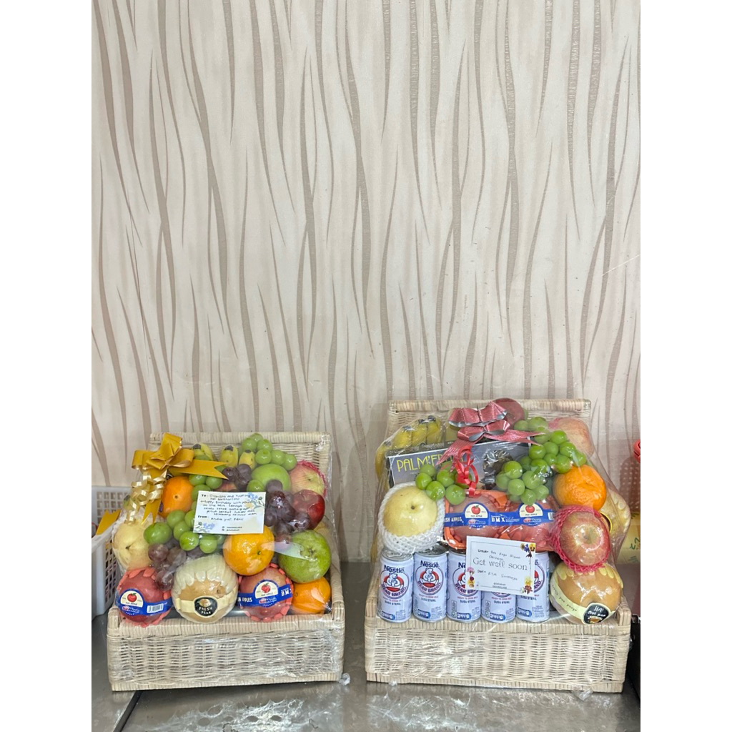 premium hampers buah segar keranjang eksusif premium jumbo xxl free pita lebaran idul fitri kurma bu