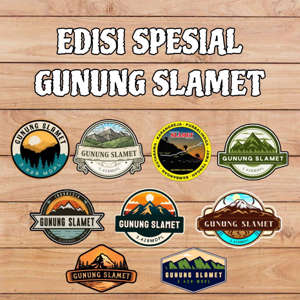 

Stiker Gunung Slamet 3.428 MDPL Vinyl+Laminasi Size 6-7cm