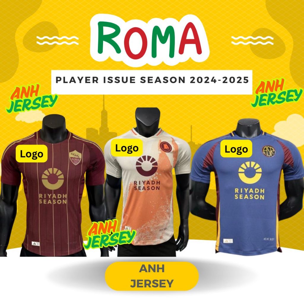 (PLAYER ISSUE) JERSEY BAJU BOLA (ROMA) HOME AWAY 3RD THIRD/MUSIM 2024 2025/KUALITAS IMPORT