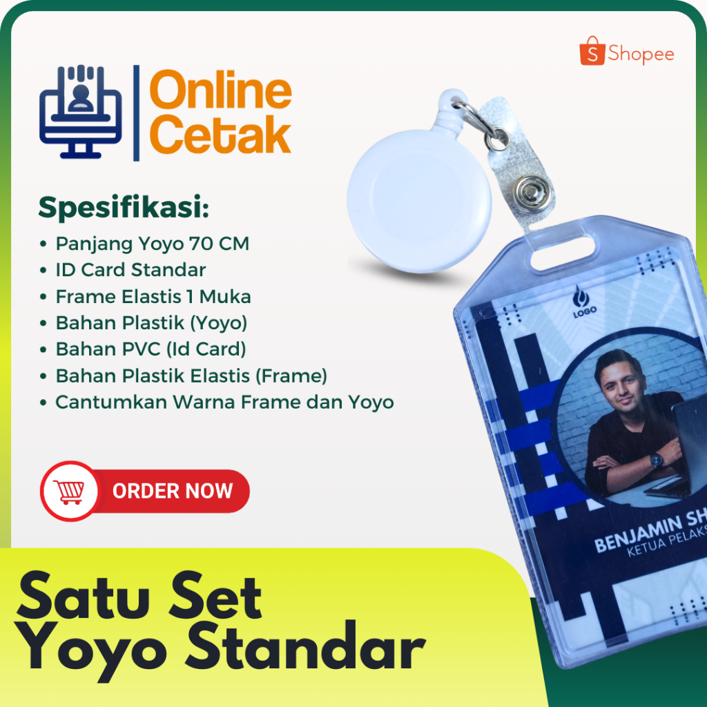 

SATU SET PAKET NAME TAG ID CARD / YOYO STANDAR /HOLDER STD