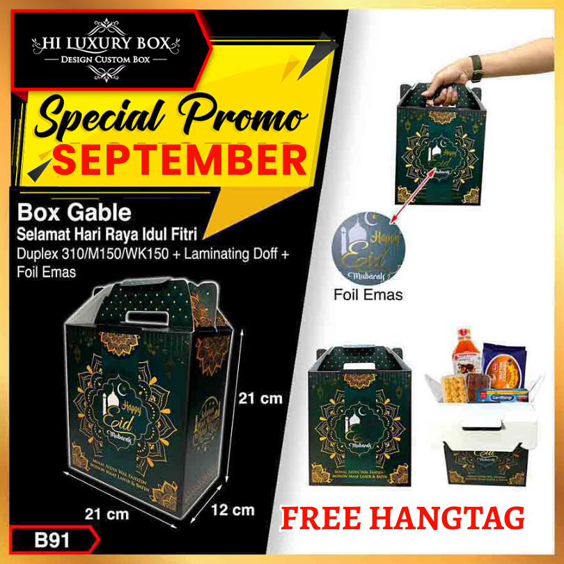 

Box Kado - Box hampers lebaran idul fitri - Gable Box Muat 5 kg - B91