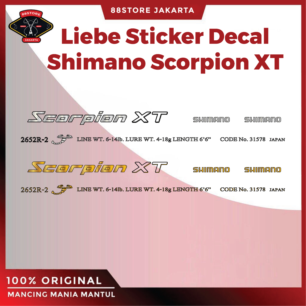 88StoreJakarta Liebe Sticker Decal Joran Shimano Scorpion XT