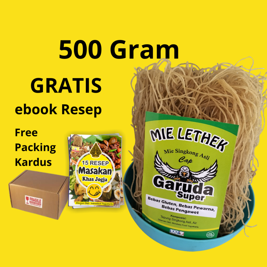 

Mie Lethek Asli Bantul Jogja Cap Garuda Super 500gr Mie Sehat Singkong Tradisional Alami Gluten free