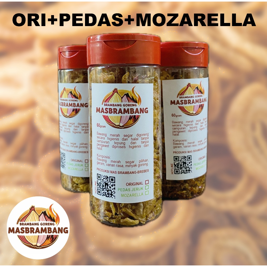 

PAKET 3 RASA BAWANG GORENG TABUR MURNI. PEDAS + ORI + KEJU