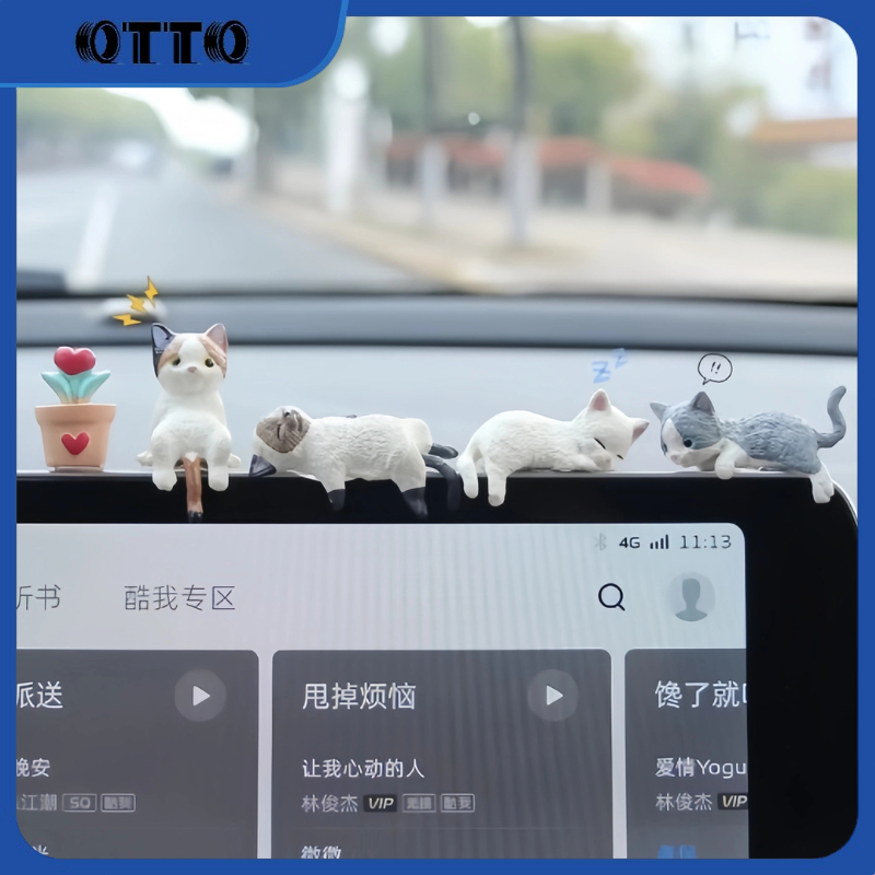 [OTTO] 4Pcs Hiasan Mobil Boneka Kucing Kartun Lucu Hiasan Dashboard Mobil Desktop