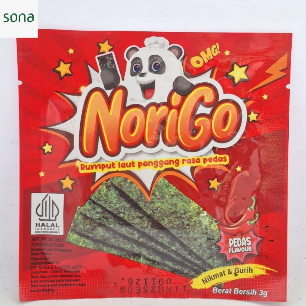 

Rumput Laut Panggang Rasa Pedas 3gr - NoriGo