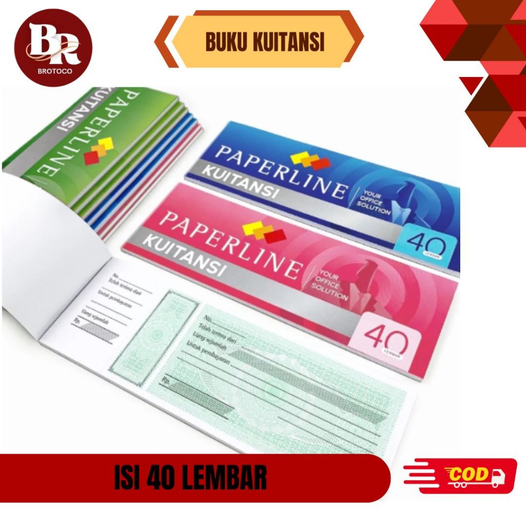 

[Brotoco] PAPERLINE KUITANSI 40 LEMBAR WARNA /PAPERLINE KWITANSI KT40M