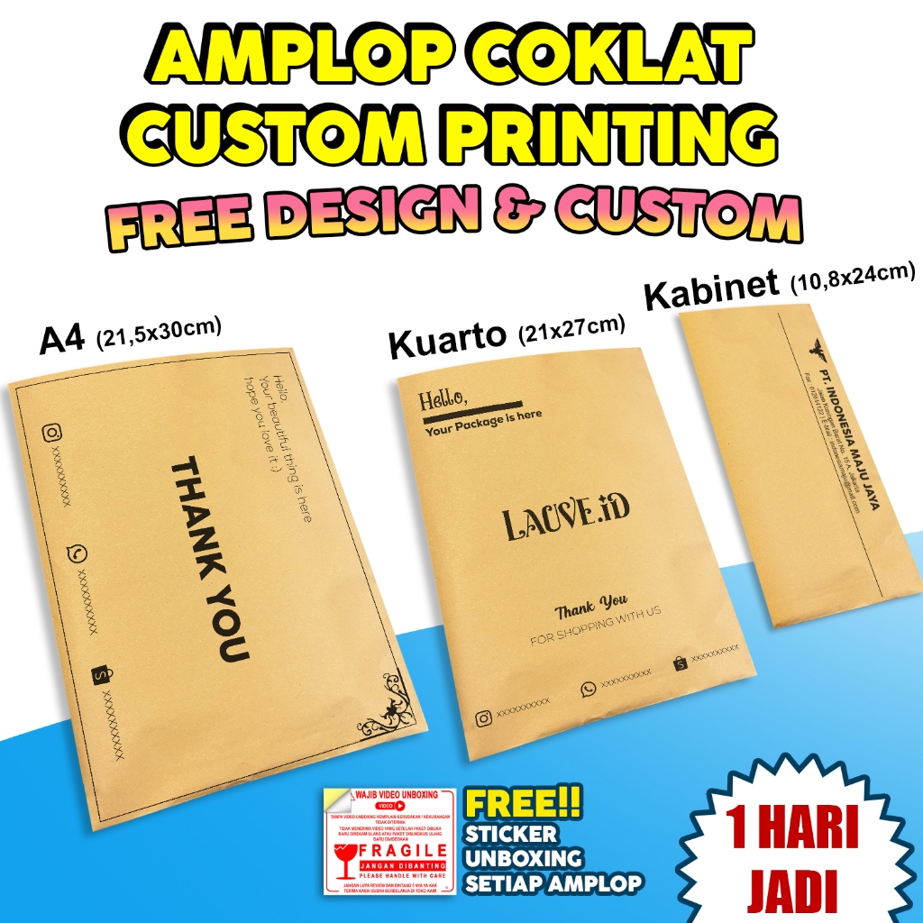 

Custom Cetak Amplop Coklat