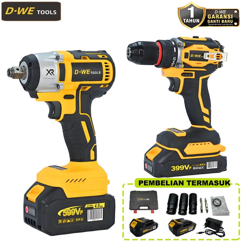 Cordless Impact Wrench Brushless impact baterai wrench Bor Listrik Mesin Bor Baterai Tangan Cordless