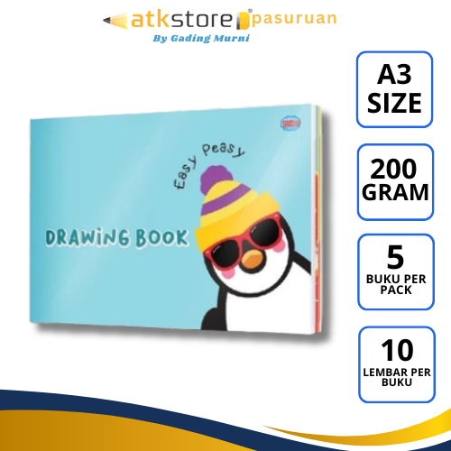 

(1 PACK) Drawing Book SIDU A3 1 Pack 5 Book - Buku Gambar SIDU A3 1 Pack isi 5 - Termurah & Berkualitas
