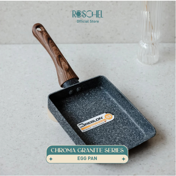 Roschel Chroma Granite Eggpan 18 cm Non-stick Greblon C3 German Coating Panci Penggorengan