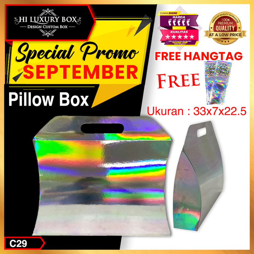 

Kotak Kado - Pillow Box - Box HIjab - Gift Box Hologram - Gable Box - Packaging - Souvenir - Bridesmaid C29