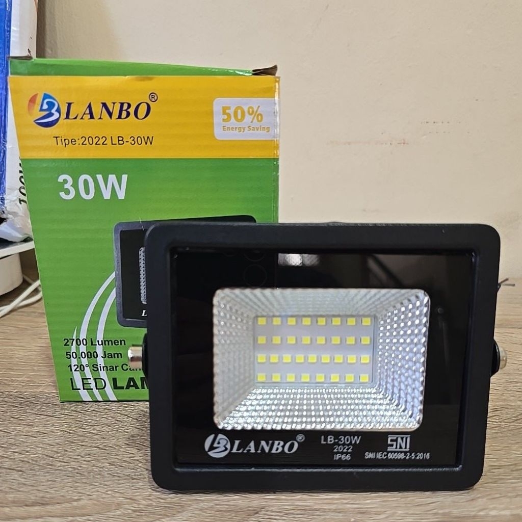 LANBO LAMPU SOROT LED 30 WATT WATERPROOF/ LAMPU LED TEMBAK 30W