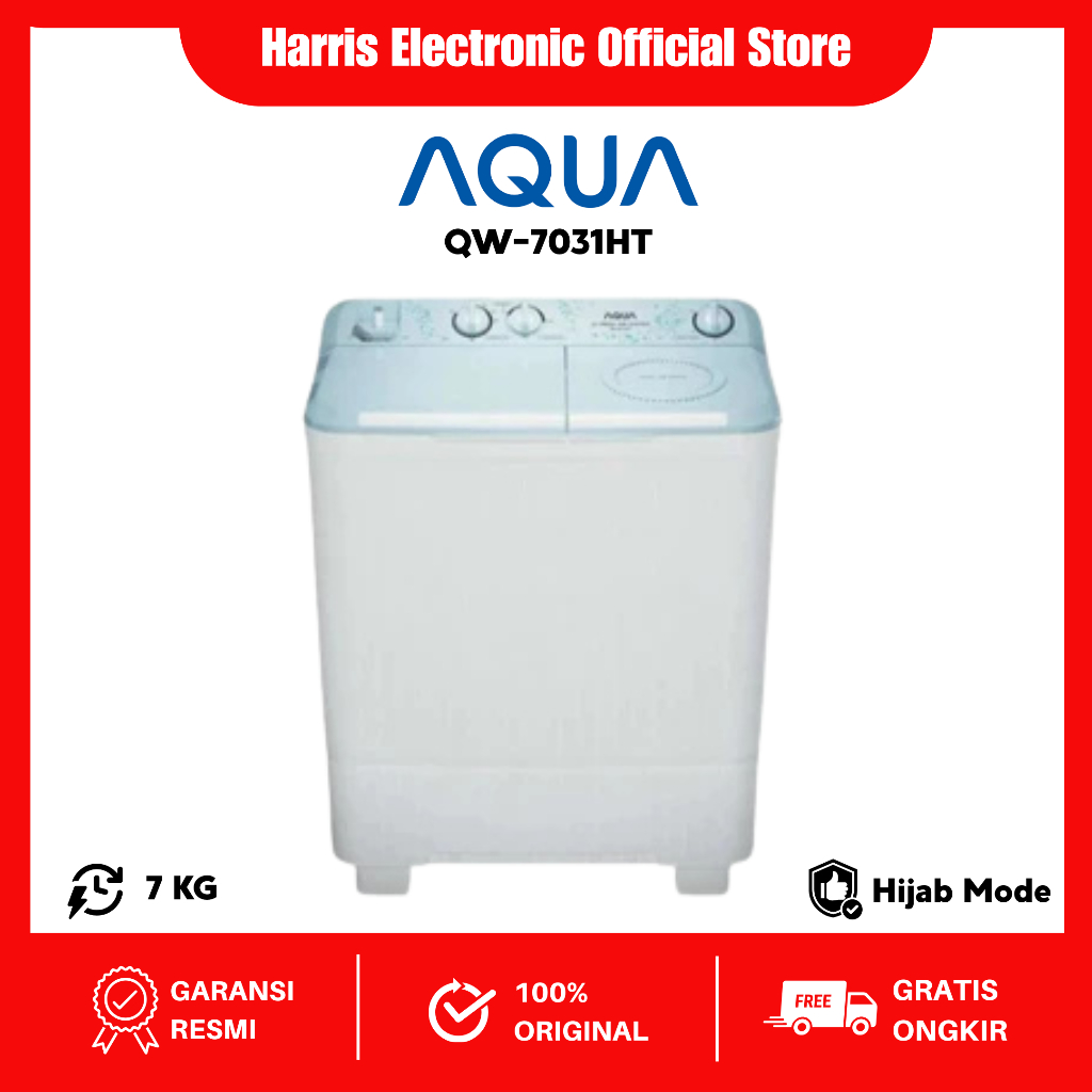 MESIN CUCI AQUA QW-7031HT 2 TABUNG 7 KG QW 7031 HT