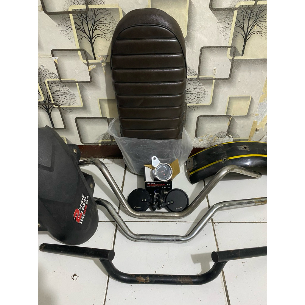 take all stang/jok japstyle/spakbor mudguard/spakbor belakang japstyle/spion bar end/indikator bensi