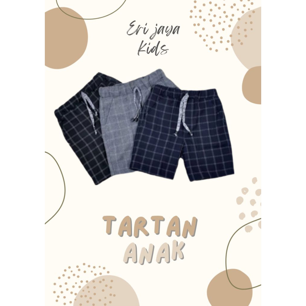 CELANA TARTAN PENDEK ANAK LAKI-LAKI PEREMPUAN SHORT PANT