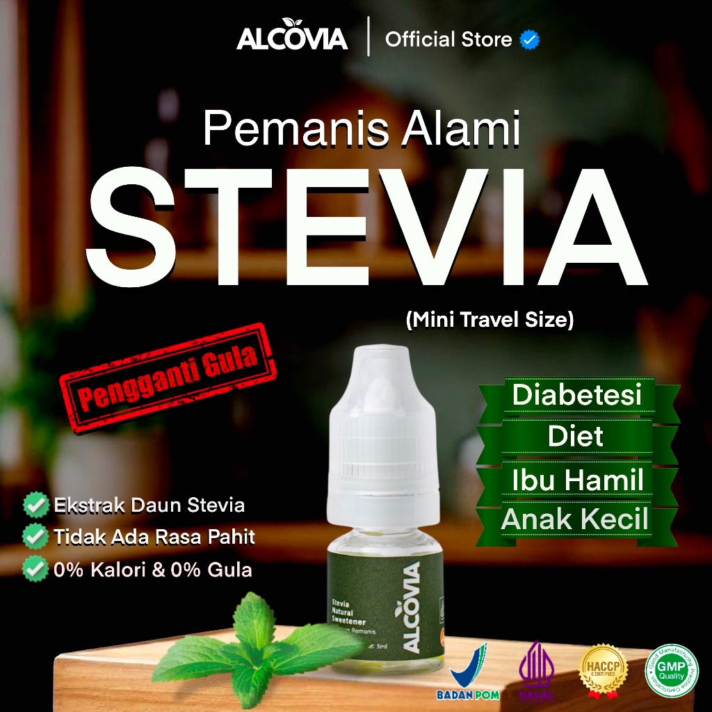 

Alcovia Stevia Tetes Pemanis Alami Pengganti Gula - 5 ml